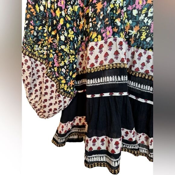 Free People Gardenia Printed Embellished Tunic Top - Picture 7 of 10